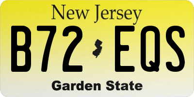 NJ license plate B72EQS