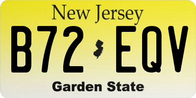 NJ license plate B72EQV