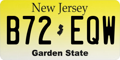 NJ license plate B72EQW