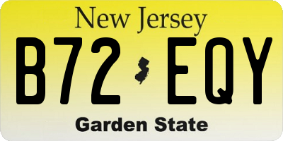 NJ license plate B72EQY