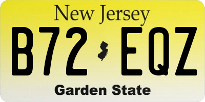 NJ license plate B72EQZ