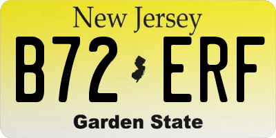 NJ license plate B72ERF