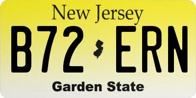 NJ license plate B72ERN