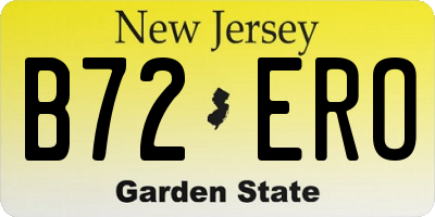 NJ license plate B72ERO