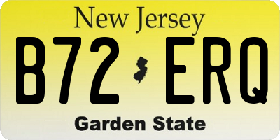 NJ license plate B72ERQ