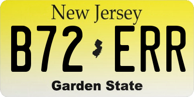 NJ license plate B72ERR