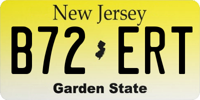 NJ license plate B72ERT