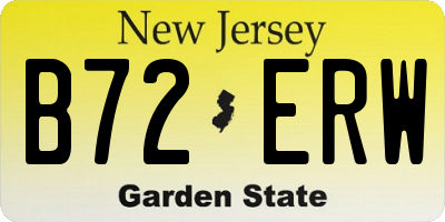 NJ license plate B72ERW