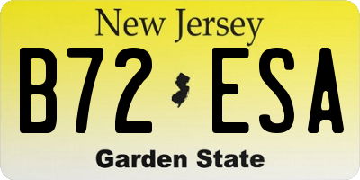 NJ license plate B72ESA