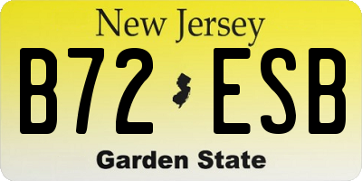 NJ license plate B72ESB
