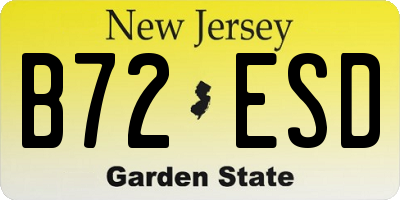 NJ license plate B72ESD