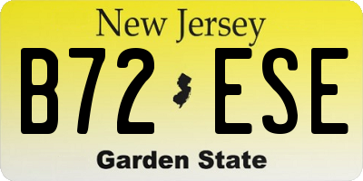 NJ license plate B72ESE