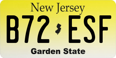 NJ license plate B72ESF
