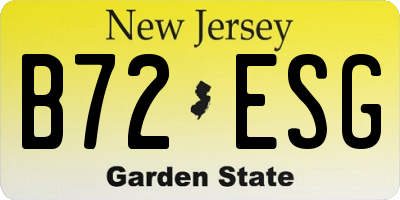 NJ license plate B72ESG