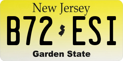 NJ license plate B72ESI