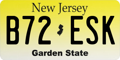 NJ license plate B72ESK