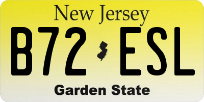 NJ license plate B72ESL