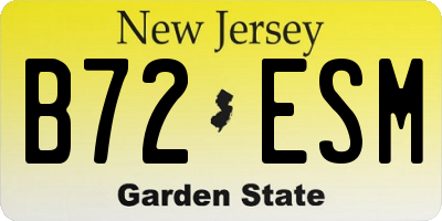 NJ license plate B72ESM