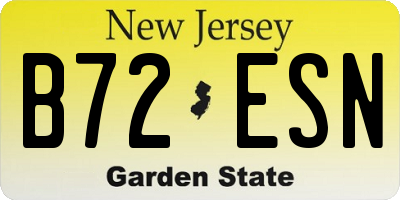 NJ license plate B72ESN