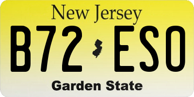 NJ license plate B72ESO