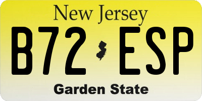 NJ license plate B72ESP