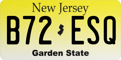 NJ license plate B72ESQ