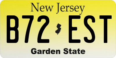 NJ license plate B72EST