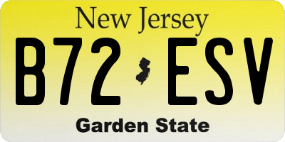 NJ license plate B72ESV