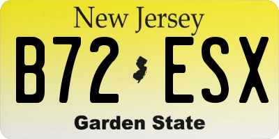 NJ license plate B72ESX