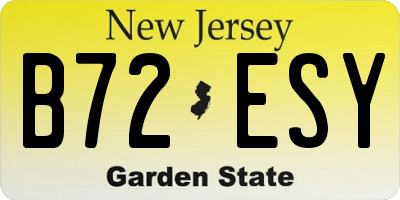 NJ license plate B72ESY