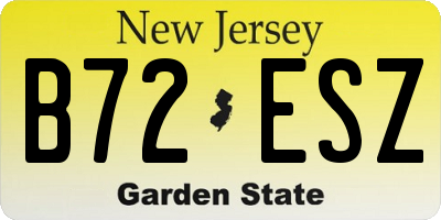 NJ license plate B72ESZ