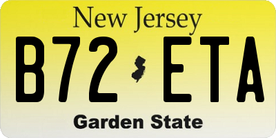 NJ license plate B72ETA