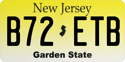 NJ license plate B72ETB