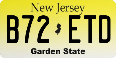 NJ license plate B72ETD