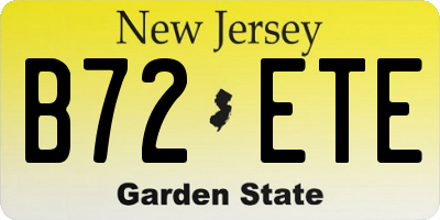 NJ license plate B72ETE