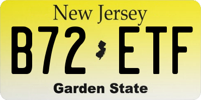 NJ license plate B72ETF