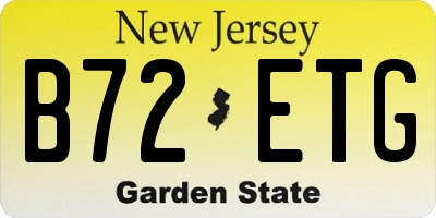 NJ license plate B72ETG
