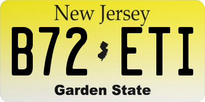NJ license plate B72ETI