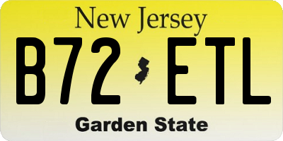 NJ license plate B72ETL
