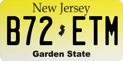 NJ license plate B72ETM