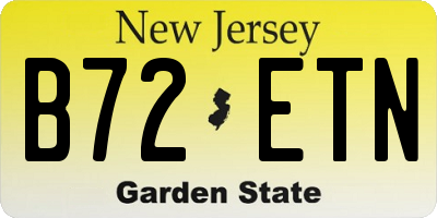 NJ license plate B72ETN