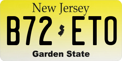 NJ license plate B72ETO