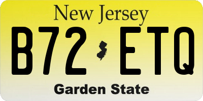 NJ license plate B72ETQ