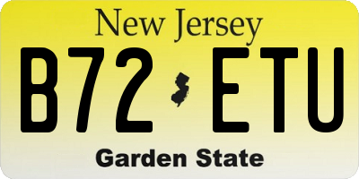NJ license plate B72ETU