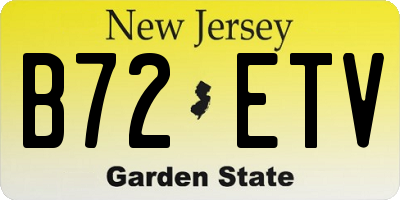 NJ license plate B72ETV