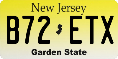 NJ license plate B72ETX
