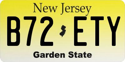 NJ license plate B72ETY