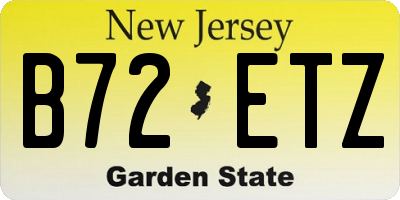 NJ license plate B72ETZ