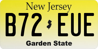 NJ license plate B72EUE