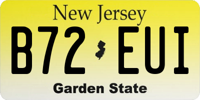NJ license plate B72EUI